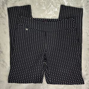 Peck & Peck Pants Womens 6 Black White Stretchy Pull On